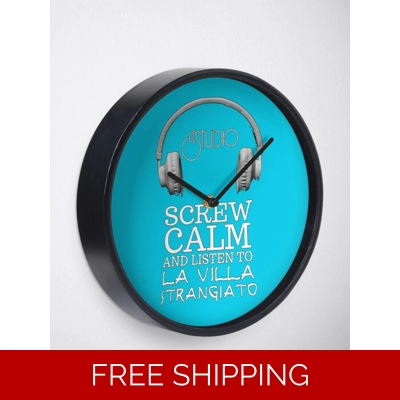 Clock Aqua Blue La Villa White